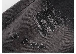 Shorts en jean déchirés style streetwear pour hommes, coupe baggy et fuselée, effet usé, de créateur - Product Image 6
