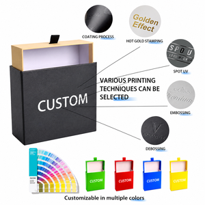 Custom Luxury <b>Pull</b> Box for Ring Rigid Paperboard <b>Drawer</b> Box with Logo Printing Matt Lamination Jewelry Packaging Box - Product Image 1