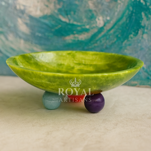 Plateau à salade de fruits rond en résine de style indien fait à la main, tendance, écologique, imperméable, artisanat, vaisselle décorative - Product Image 1