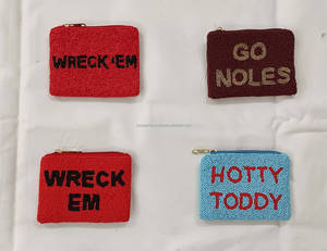 Custom College Game Day Women's Clutch Set <b>Go</b> Gators Wreck Em Embroidery Coin Purse Zipper Closure <b>Tide</b> Beaded Flower Fashion - Product Image 5