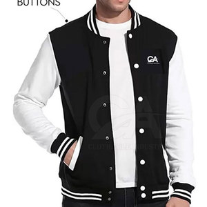 Chaqueta Letterman de Moda Urbana para Hombre, Tejido Suave, Diseño Casual, Perfecta para Uso Diario y Moda Urbana - Product Image 3