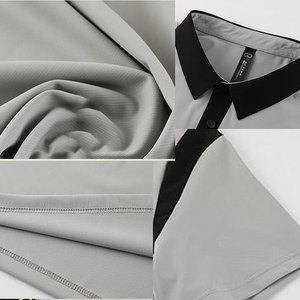 Chemise à manches courtes blanche pour homme avec accents noirs, séchage rapide, tissu tricoté, logo, poche avant, style décontracté, Spandex/Polyester - Product Image 6