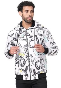 Custom logo full face zip hoodie oversize heavyweight french terry men's hoodie plus size full zip up hoodie - Product Image 3