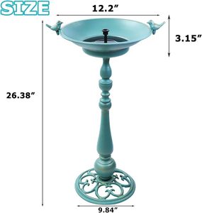 Baño para Pájaros de Metal de Diseño Moderno con Acabado Atractivo para Decoración de Patio y Jardín y Actividades de Alimentación de Aves Silvestres - Product Image 6