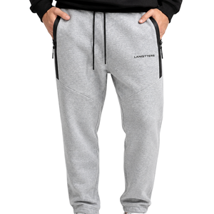 Men's Fleece Jogger <b>Trousers</b> Tapered Leg Elastic Drawstring Waist Sweatpants <b>with</b> Zipper Side <b>Pockets</b> and Ribbed Ankle Cuffs Fit - Product Image 1