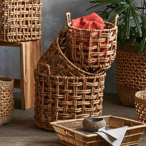 Set of 3 Bamboo <b>Woven</b> <b>Baskets</b> Home Decor Storage Box Collection - Product Image 3