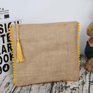 Bolsa de Cosméticos de Yute Hecha a Mano con Cierre, Bolsa de Viaje Reutilizable para Maquillaje - Product Image 6