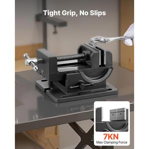 Morsa da banco portatile per trapano, larghezza ganasce 4,25 pollici, costruzione in ghisa resistente, inclinazione regolabile a 0-90 gradi - Product Image 2