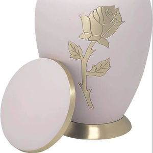 Urna Funeraria para Adultos Golden Rose de 220 Pulgadas Cúbicas, Diseño Personalizado, Hecha a Mano, Estilo Moderno Vintage, Florero de Mesa, Metal OEM - Product Image 1