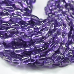 Cuentas ovaladas de amatista púrpura natural, precio al por mayor, 5MM 8MM, cuentas lisas de amatista para la fabricación de joyería. - Product Image 5