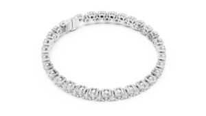 Bracelet en or blanc 9 carats avec diamants ronds, 62 pierres, 6,2 carats, bracelet élégant et luxueux de créateur, bijou raffiné pour femmes - Product Image 4