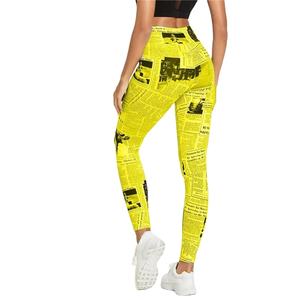 100% algodón diseño personalizado pantalones de gimnasio de cintura alta para mujeres Maxi Fitness Leggings para Yoga correr y entrenamiento sublimación - Product Image 5
