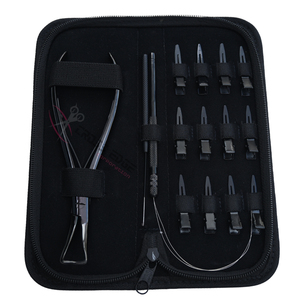 Customizable Black Hair Extension tools Accessories Set 7 Inch Removal Plier 12pcs Alligator <b>Clips</b> Professional Loop Threader - Product Image 1