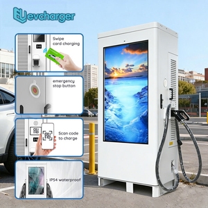 เครื่องชาร์จรถยนต์ไฟฟ้า EVevcharger 80kW แบบติดตั้งบนพื้น  DC EV Charger CCS2 สีขาว IP54 กันน้ำ พร้อมหน้าจอ 55 นิ้ว สำหรับใช้งานเชิงพาณิชย์ - Product Image 1