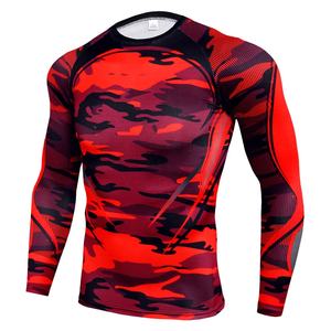 Tamaño personalizado de los hombres de compresión Rash Guard camisa de manga larga de protección solar sublimada de impresión de color personalizado de verano Rash Guard - Product Image 1