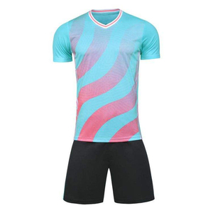 Conjunto de Camiseta de Fútbol Personalizada para Hombre, Blanca, Azul y Amarilla, con Estampado Sublimado, Manga Corta, Cuello Redondo, Transpirable, de Poliéster, para Equipo, con OEM - Product Image 4