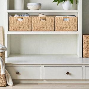 ISLA 3-Pack Handwoven Hyacinth Rectangular Foldable <b>Storage</b> <b>Baskets</b> for Pantry Cabinet Vers Organizer Bins for Home Wholesale - Product Image 2
