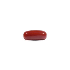 High Quality 7.35 Carat Synthetic Red Coral Oval Cabochon Loose Gemstone for Fine Jewelry - Product Image 1