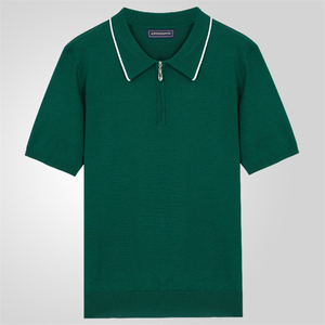 Summer New Solid Woven Anti-Wrinkle Zipper Knit Casual Business Men's for Shirt Regular Fit Nofyan Ind OEM/ODM Mens Polo Shirts - Product Image 6