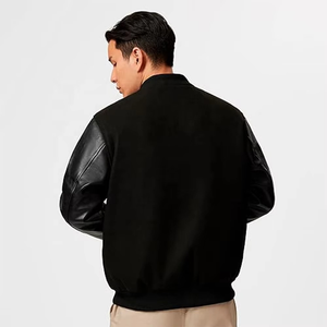 Custom Logo Varsity <b>Jacket</b> Leather Sleeves Embroidery Black Couple College Baseball Men's <b>Jacket</b> Letterman Varisty <b>Jacket</b> - Product Image 6