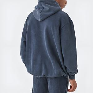 Ensemble de survêtement homme délavé à l'acide de qualité supérieure, en tissu respirant, pour le sport et le jogging, avec sweat à capuche et pantalon, grandes tailles, streetwear, OEM, tendance - Product Image 4