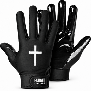 Furat <b>Silicone</b> Full Finger <b>Gloves</b> Black with White Topographic Print Moisture Wicking Non-Slip Outdoor Unisex Hook Loop Closure - Product Image 1