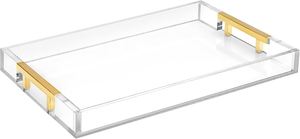 Bandeja acrílica elegante al por mayor con asas metálicas de alta calidad superventas multiuso diseño sostenible - Product Image 3