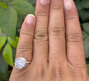 Lavender <b>Quartz</b> <b>Ring</b> Sterling Silver Round Cut Solitaire Handmade Gemstone Jewelry Minimalist Elegant Women <b>Ring</b> - Product Image 3