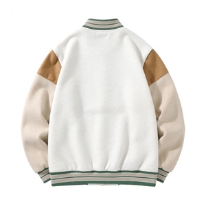 Blouson Bomber Vintage Personnalisé en Toile Anti-UV Coupe-Vent Écologique Décontracté Style Rétro Color Block Veste de Baseball - Product Image 2