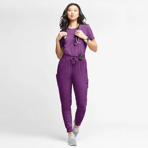 Ensemble de blouses médicales unisexes personnalisables avec logo – Tenue chirurgicale et uniforme médical pour médecins et personnel hospitalier (haut et pantalon jogger) - Product Image 2