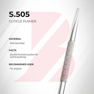 Trendy Dual Sided Metal Cuticle Pusher Dead Skin Scraper Professional Manicure Tool with Custom Blister Packaging - Product Image 3