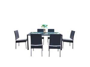 Juego de Comedor de Ratán Sintético para Todo Clima PRCF-028, Juego de Mesa y Sillas para Exteriores - Product Image 4