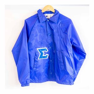 ฟี | เบต้า |   เสื้อแจ็คเก็ตโค้ชกันลมพิมพ์ลายตัวอักษรกรีก Sigma ด้านหน้า รุ่นบางเบา สวมใส่สบาย เหมาะสำหรับฤดูใบไม้ผลิ ผลิตจากไนลอน 100% - Product Image 1