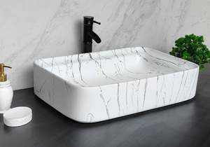 Lavabo de Pedestal de Mármol Contemporáneo con Desagüe para Baño y Uso en Almacenes - Product Image 3