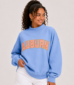 Sweat-shirt décontracté à col montant pour femme, personnalisé, coupe oversize, manches longues, en molleton de coton, vente en gros - Product Image 1