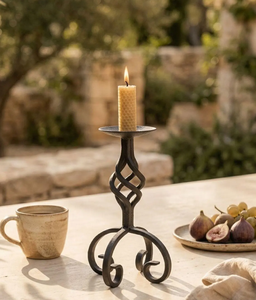 Contemporary metal candle pillar <b>tealight</b> holder made to offer peaceful warm lighting and enrich relaxed moments in any interior - Product Image 4