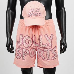 Shorts de Baño para Mujer, Premium, de Secado Rápido, Tela de Poliéster 125 GSM, Color Rosa Melocotón, con Logotipo Personalizado por Transferencia Térmica - Product Image 1