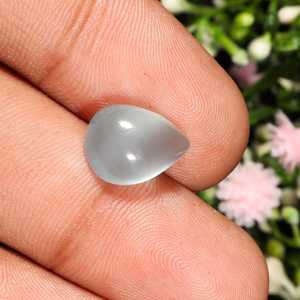 Aigue-marine naturelle cabochon en forme de poire, pierre précieuse bleu-vert pour bijoux - Product Image 5