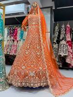 Robe de mariée traditionnelle indienne pakistanaise pour femmes, en chiffon premium brodé avec des paillettes, Lehenga Choli