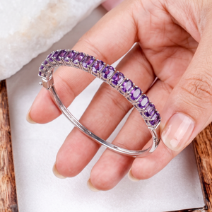 Natural Best Quality <b>Amethyst</b> 925 Sterling Silver Faceted Gemstone Women's Trendy Wedding Party <b>Bracelet</b> Handmade Designer - Product Image 6