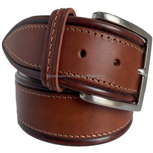 Ceinture décontractée classique en cuir marron de qualité supérieure pour hommes avec boucle en zinc à ardillon en alliage toutes tailles - Product Image 4