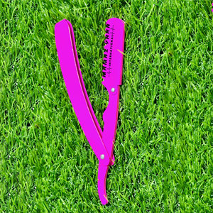 Hot Sale Pink Color Hairdressing Thinning Razor Professional <b>Swing</b> Lock Barber Razor with Sharp <b>Single</b> Edge Stainless Steel - Product Image 4