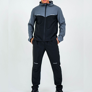 Ensemble survêtement coupe-vent à capuche personnalisé pour homme, grande taille, vêtements de sport décontractés, tenue de course et d'entraînement, OEM ODM - Product Image 1