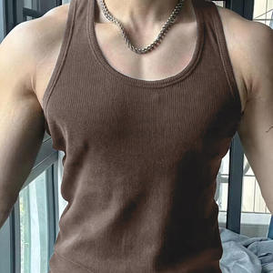 เสื้อกล้ามผ้าฝ้ายแท้ 100% ขายส่ง แห้งเร็ว ไม่มีแขน เหมาะสำหรับออกกำลังกาย พิมพ์ลายโลโก้ได้ตามต้องการ สไตล์กล้ามเนื้อ สำหรับฟิตเนสและยิม - Product Image 4