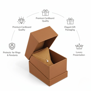 Boîte cadeau minimaliste écologique portable en carton rigide |   Insert en éponge gaufré et laminé mat pour emballage de bijoux - Product Image 5