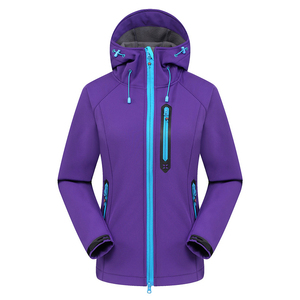 Women's <b>Pink</b> Soft Shell <b>Jacket</b> With Hood <b>Waterproof</b> Zip Fly Outdoor Hiking Winter Coat Regular Fit - Product Image 3