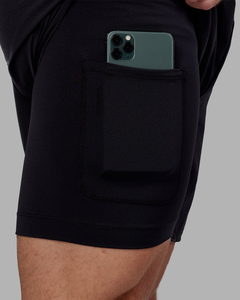 Custom Polyester Breathable 4-way Stretch Double Layer Gym Athletic Workout <b>Men</b> <b>Long</b> Sleeve Tshirt <b>Shorts</b> Sets <b>Men's</b> <b>Shorts</b> - Product Image 6