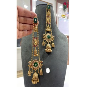 Impresionantes pendientes colgantes de moissanita chapados en oro de latón de primera calidad para mujer, colección de moda para bodas. - Product Image 2