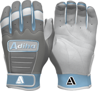 Guantes de Bateo de Béisbol Ligeros, Duraderos, Suaves, Transpirables, de Cuero de Primera Calidad, Antideslizantes, con Cierre de Gancho y Bucle, Ajuste Estándar, Color Azul Cielo
