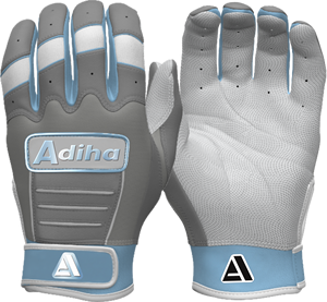 Gants de frappe de baseball légers, durables, doux au toucher, en cuir de qualité supérieure, antidérapants, avec fermeture auto-agrippante, couleur ciel et gris-blanc. - Product Image 4